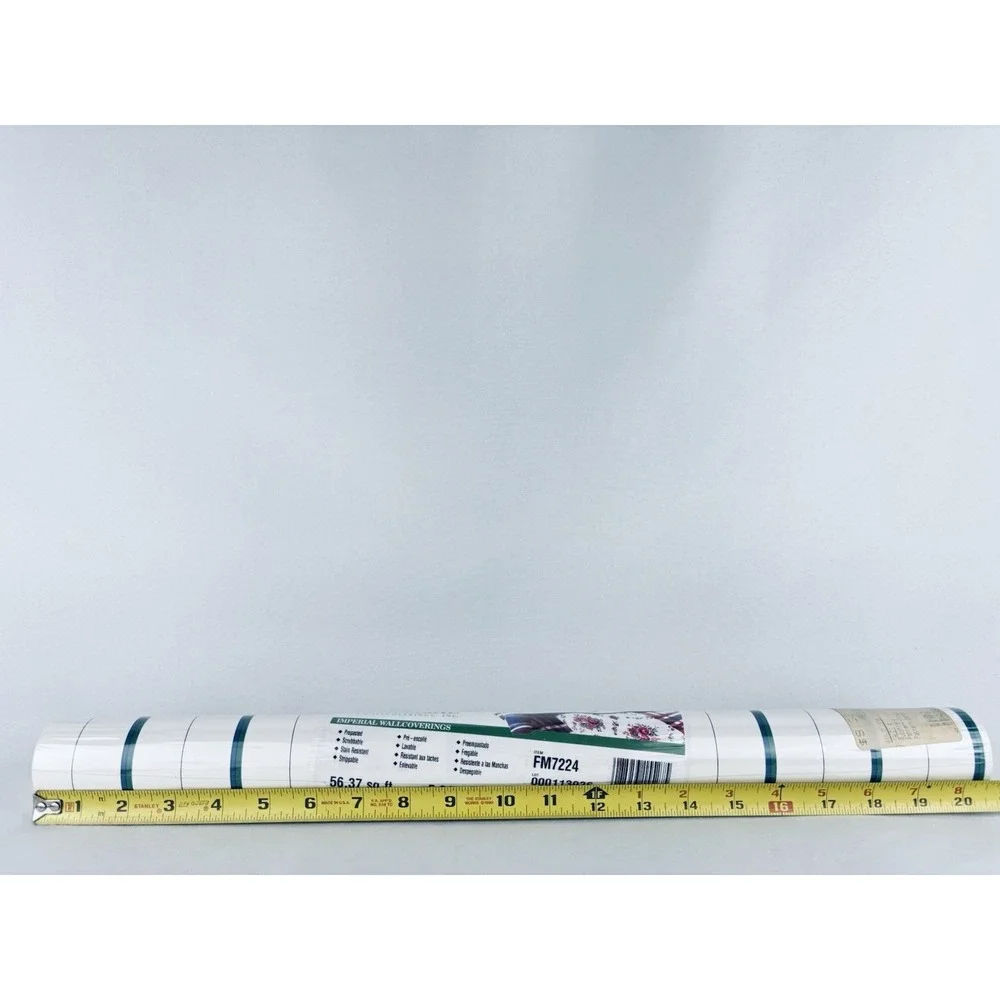 Vintage Imperial Wallcoverings Wallpaper - Green Blue Stripes 56.37 Sq Ft